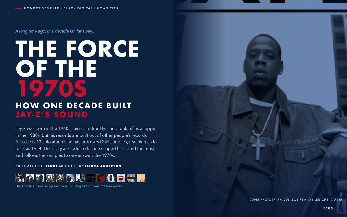 Title screen of the data story The Force of the 1970s
